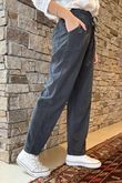 Made in Italy Baby Cord Classic Slim Jogger Charcoal